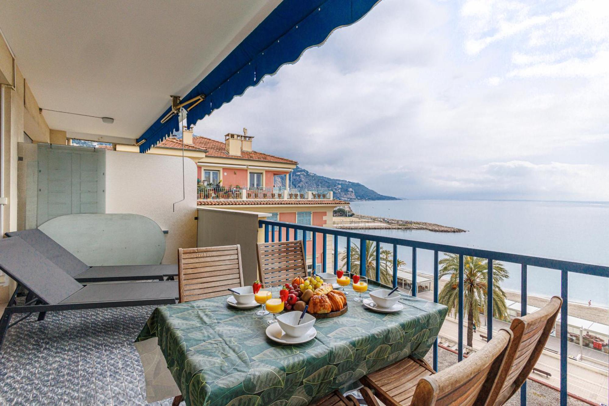 Le Soleia - Spacious 3p - Beachfront - Parking Menton